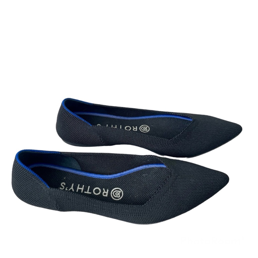 Rothys Black The Point Flat Casual Comfort Shoe Size W8.